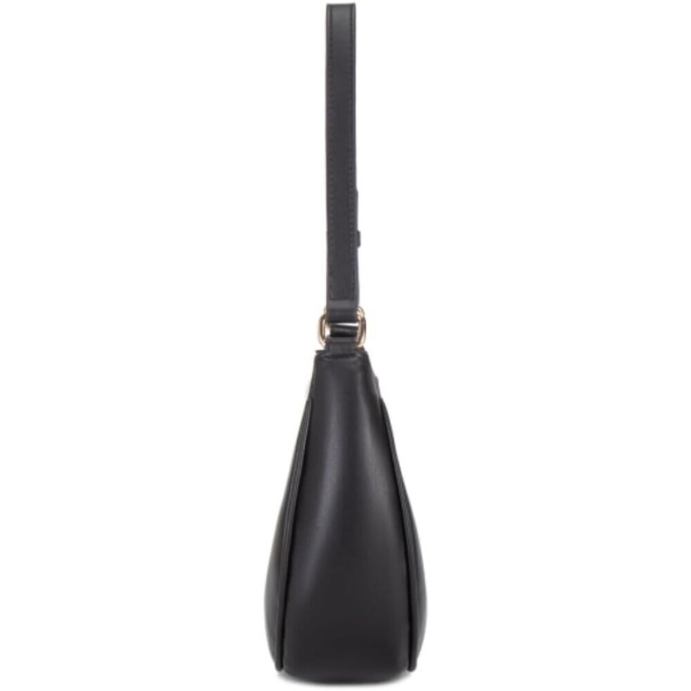 Women Moon Black Imported Polyester Pu Leather Zipper Closure Mini Tote Handbag - Picture 4 of 6